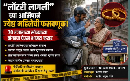 “लॉटरी लागली”च्या आमिषाने ज्येष्ठ महिलेची फसवणूक; ७० हजारांच्या सोन्याच्या बांगड्या घेऊन भामटा फरार