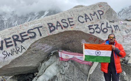मनपाचे दत्ता सरोदे आणि विनोद विभुते यांची एव्हरेस्ट बेस कॅम्पवर तिरंगा फडकावत ऐतिहासिक कामगिरी!