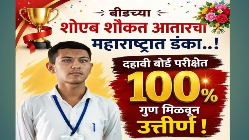 दहावीत १०० टक्के गुण; शोएब आतार यांचे ऐतिहासिक यश, बीड जिल्ह्याचा वाढवला मान!
