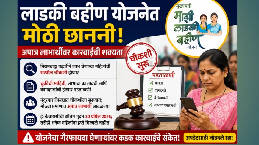 🚨 लाडकी बहीण योजनेत मोठी छाननी; अपात्र लाभार्थींवर कारवाईची शक्यता, प्रशासनाचा इशारा!