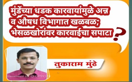 मुंडेंच्या धडक कारवायांमुळे अन्न व औषध विभागात खळबळ; भेसळखोरांवर कारवाईचा सपाटा
