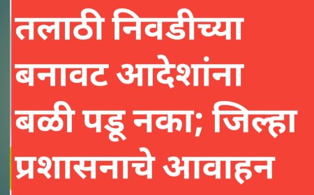 तलाठी निवडीच्या बनावट आदेशांना बळी पडू नका;जिल्हा प्रशासनाचे आवाहन