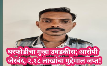 घरफोडीचा गुन्हा उघडकीस; आरोपी जेरबंद, २.१८ लाखांचा मुद्देमाल जप्त!