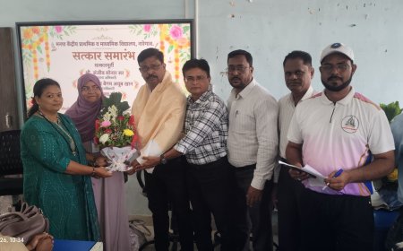 मनपा नारेगाव शाळेत नवनियुक्त प्रशासनाधिकारी व विस्तार अधिकाऱ्यांचा सत्कार