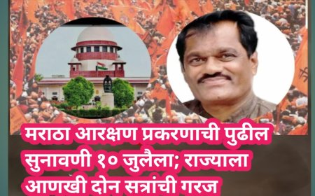 मराठा आरक्षण प्रकरणाची पुढील सुनावणी १० जुलैला; राज्याला आणखी दोन सत्रांची गरज