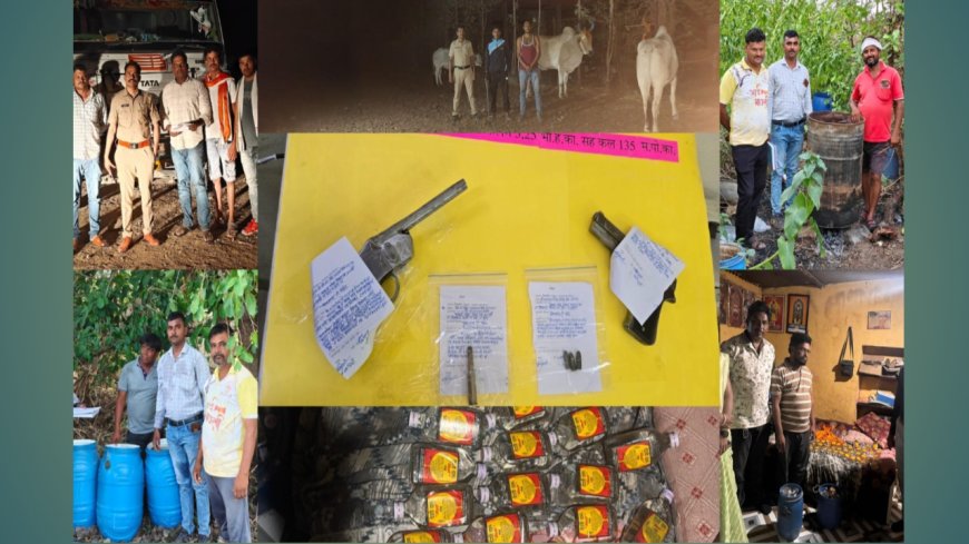 "ऑपरेशन ऑल आऊटचा जिल्ह्यात धडाका! 77 आरोपींवर 73 गुन्हे; 2.32 कोटींचा मुद्देमाल जप्त, 2 गावठी कट्टे हस्तगत"