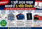१ जुलैपासून देशात ५ मोठे बदल लागू; आधार, बँकिंग, पासपोर्ट ते ITR पर्यंत तुमच्या खिशावर परिणाम!