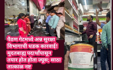 पैठण गेटमध्ये अन्न सुरक्षा विभागाची धडक कारवाई! मुदतबाह्य पदार्थांपासून तयार होत होता ज्यूस; साठा तात्काळ नष्ट