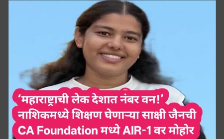 ‘महाराष्ट्राची लेक देशात नंबर वन!’ नाशिकमध्ये शिक्षण घेणाऱ्या साक्षी जैनची CA Foundation मध्ये AIR-1 वर मोहोर