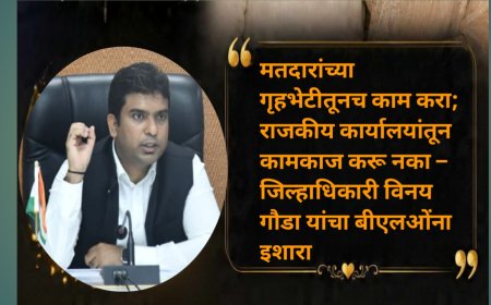 मतदारांच्या गृहभेटीतूनच काम करा; राजकीय कार्यालयांतून कामकाज करू नका – जिल्हाधिकारी विनय गौडा यांचा