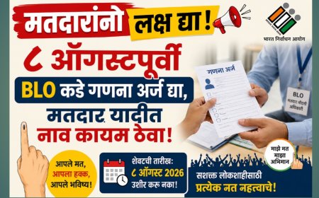 मतदारांनो लक्ष द्या! ८ ऑगस्टपूर्वी BLO कडे गणना अर्ज द्या, मतदार यादीत नाव कायम ठेवा