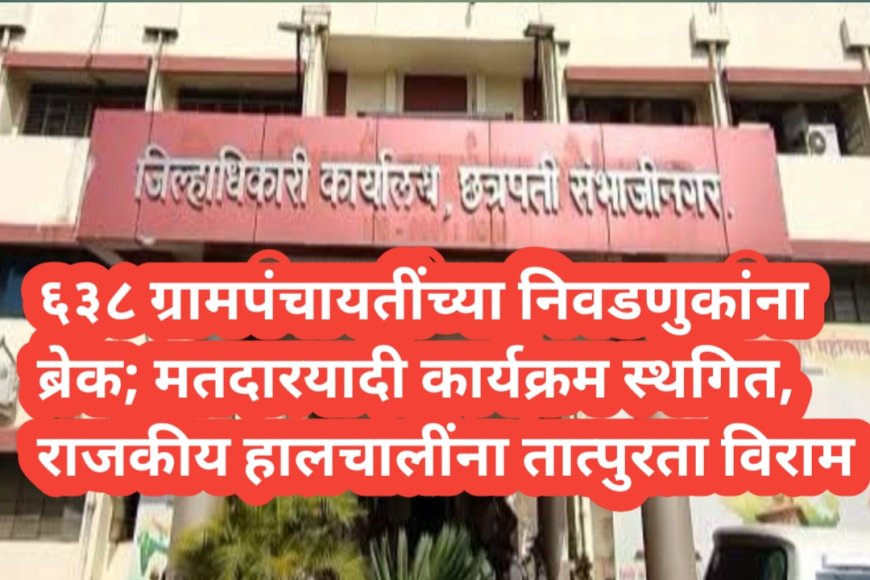 ६३८ ग्रामपंचायतींच्या निवडणुकांना ब्रेक; मतदारयादी कार्यक्रम स्थगित, राजकीय हालचालींना तात्पुरता विराम