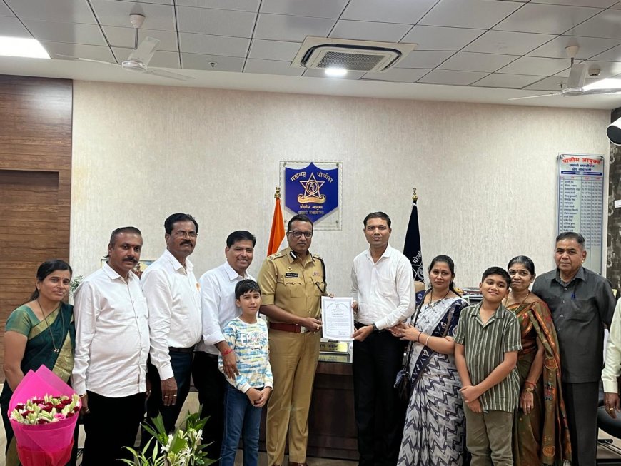 "३.५ तोळ्यांचे सोन्याचे ब्रेसलेट परत करून प्रामाणिकतेचा आदर्श; पोलीस आयुक्तांच्या हस्ते ऋषिकेश सातभाई यांचा गौरव"