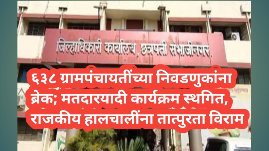 ६३८ ग्रामपंचायतींच्या निवडणुकांना ब्रेक; मतदारयादी कार्यक्रम स्थगित, राजकीय हालचालींना तात्पुरता विराम