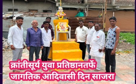 क्रांतीसूर्य युवा प्रतिष्ठानतर्फे जागतिक आदिवासी दिन साजरा