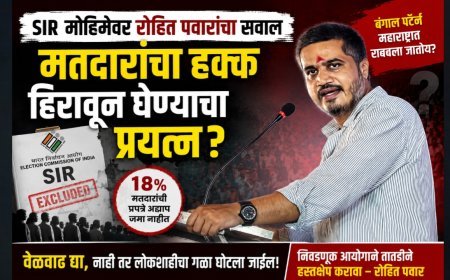 SIR मोहिमेवर रोहित पवारांचा सवाल; ‘मतदारांचा हक्क हिरावून घेण्याचा प्रयत्न?’