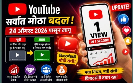 यूट्यूबच्या व्ह्यूज मोजण्याच्या पद्धतीत मोठा बदल; 24 ऑगस्टपासून नवा नियम लागू