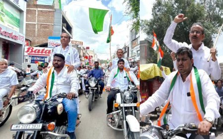 बेरोजगारांच्या हक्कासाठी NCPचा एल्गार; छत्रपती संभाजीनगरात तिरंगा मोटारसायकल मोर्चा