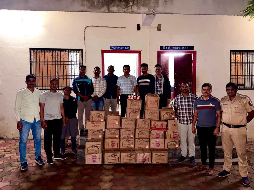 पिशोर पोलिसांची धडक कारवाई; ₹२.२४ लाखांचा अवैध देशी-विदेशी मद्यसाठा जप्त