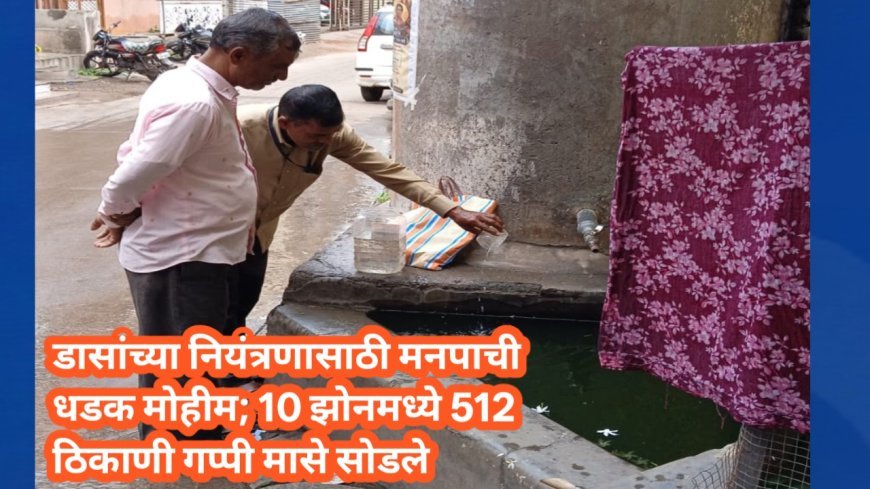 डासांच्या नियंत्रणासाठी मनपाची धडक मोहीम; 10 झोनमध्ये 512 ठिकाणी गप्पी मासे सोडले