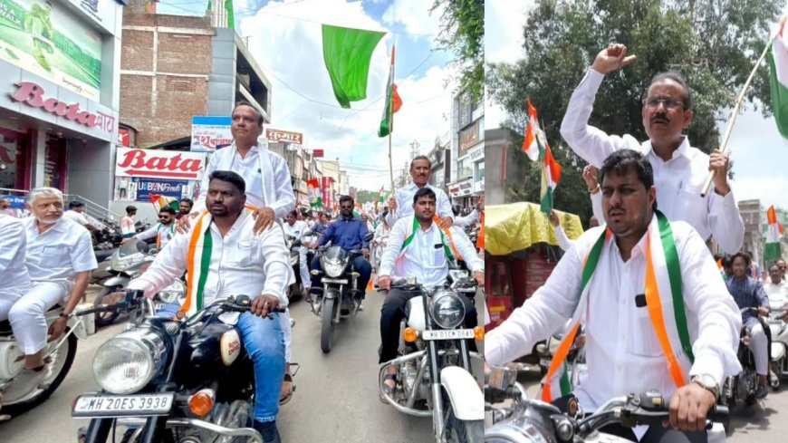 बेरोजगारांच्या हक्कासाठी NCPचा एल्गार; छत्रपती संभाजीनगरात तिरंगा मोटारसायकल मोर्चा