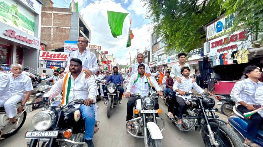 बेरोजगारांच्या हक्कासाठी NCPचा एल्गार; छत्रपती संभाजीनगरात तिरंगा मोटारसायकल मोर्चा