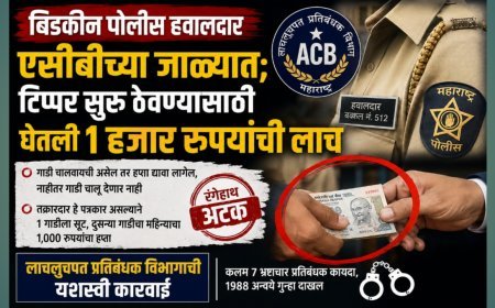 बिडकीन पोलीस हवालदार एसीबीच्या जाळ्यात; टिप्पर सुरू ठेवण्यासाठी घेतली १ हजार रुपयांची लाच