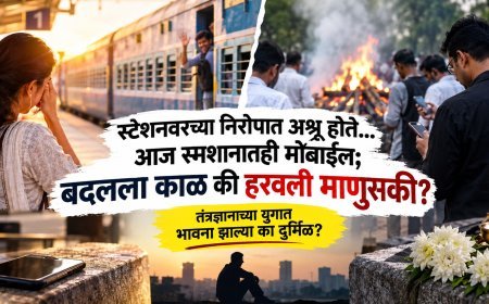 स्टेशनवरच्या निरोपात अश्रू होते… आज स्मशानातही मोबाईल; बदलला काळ की हरवली माणुसकी?