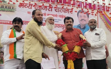 बोरगाव सारवणीत इद्रिस मुलतानी यांचा सत्कार; उर्दू शाळेच्या नव्या इमारतीचे उद्घाटन, मुस्लिम समाज बांधवांचा भाजपमध्ये प्रवेश