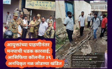 आयुक्तांच्या पाहणीनंतर मनपाची धडक कारवाई; आसिफिया कॉलनीत ३९ अनधिकृत नळ जोडण्या खंडित