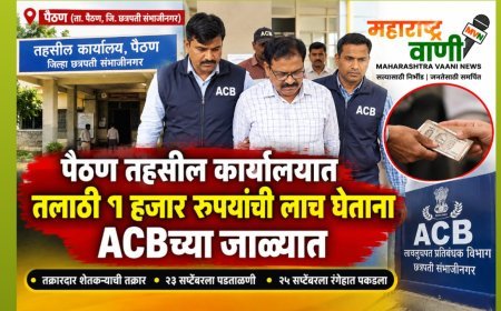 पैठण तहसील कार्यालयात तलाठी १ हजार रुपयांची लाच घेताना ACBच्या जाळ्यात