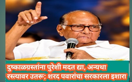 दुष्काळग्रस्तांना पुरेशी मदत द्या, अन्यथा रस्त्यावर उतरू; शरद पवारांचा सरकारला इशारा