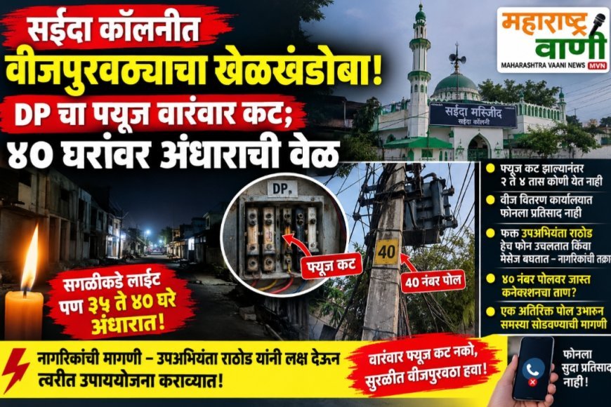 सईदा कॉलनीत वीजपुरवठ्याचा खेळखंडोबा! DP चा फ्यूज वारंवार कट; ४० घरांवर अंधाराची वेळ