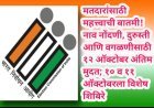 मतदारांसाठी महत्त्वाची बातमी! नाव नोंदणी, दुरुस्ती आणि वगळणीसाठी १२ ऑक्टोबर अंतिम मुदत; १० व ११ ऑक्टोबरला विशेष शिबिरे