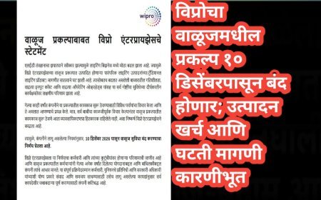 विप्रोचा वाळूजमधील प्रकल्प १० डिसेंबरपासून बंद होणार; उत्पादन खर्च आणि घटती मागणी कारणीभूत