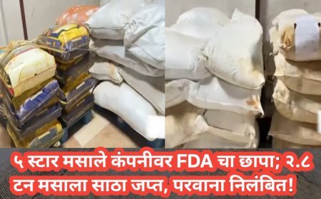 ५ स्टार मसाले कंपनीवर FDA चा छापा; २.८ टन मसाला साठा जप्त, परवाना निलंबित!