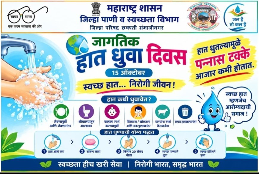 ‘हात धुवा नायक व्हा!’; १५ ऑक्टोबरला जिल्हाभर जनजागृतीचा जागर, अविनाश गलांडे व मिन्नू पी. एम. यांचे आवाहन